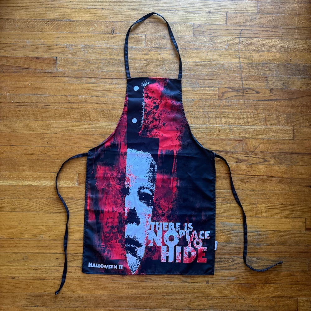 Halloween II Michael Myers Horror Movie Apron Black Red No Place To Hide Graphic